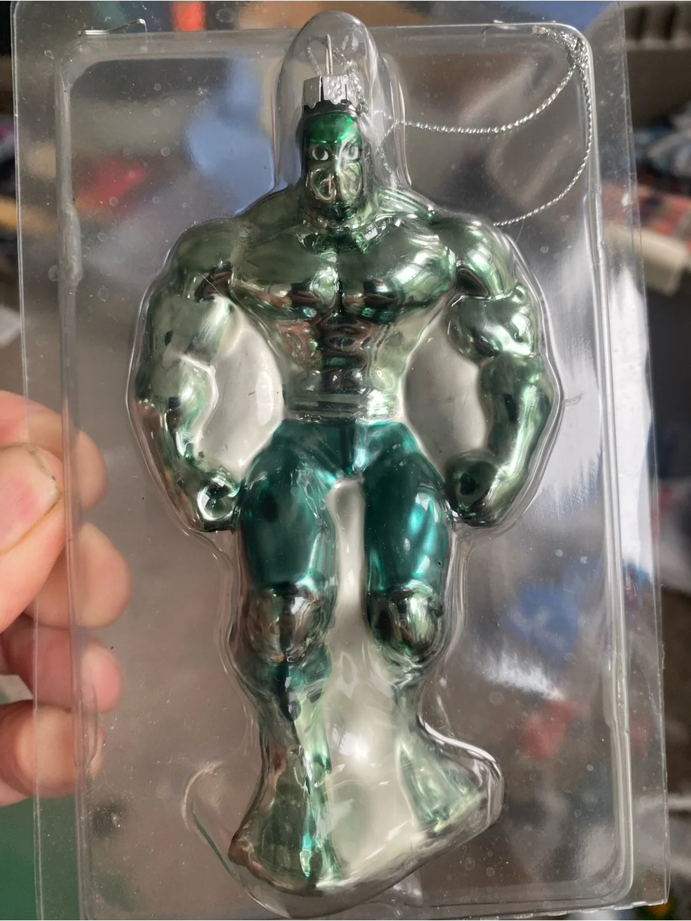 2008 Marvel Incredible Hulk Blown Glass Christmas Tree Holiday 4.5
